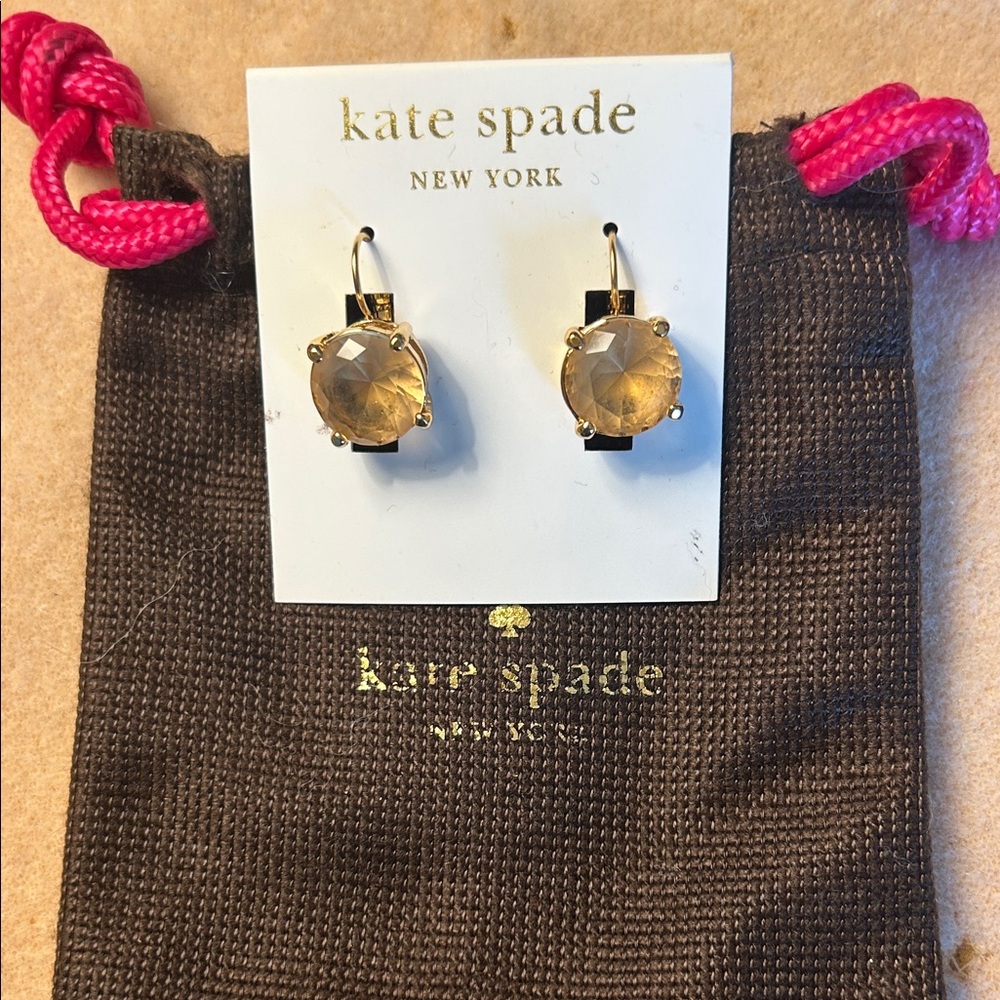 Kate Spade Gold and Yellow Gemstone Earrings